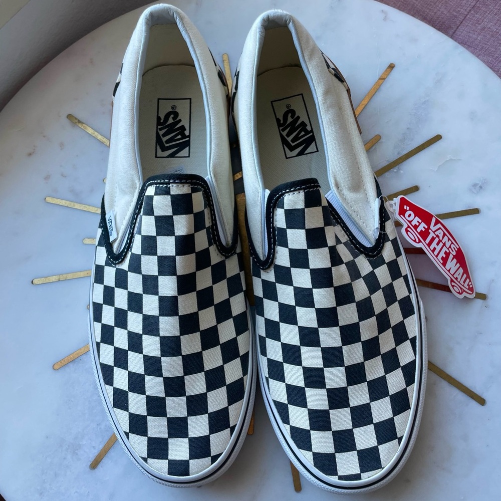 Vans Black and White Checkerboard Slip-Ons | Men’s 11, Women’s 12.5